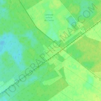 Croix d'Hins topographic map, elevation, terrain
