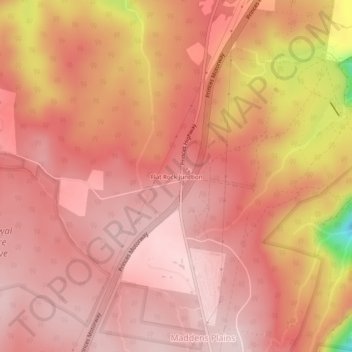 Flat Rock Junction topographic map, elevation, terrain