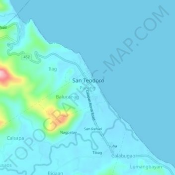 Parang topographic map, elevation, terrain