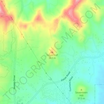 Sugarloaf topographic map, elevation, terrain