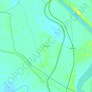 Ahiron topographic map, elevation, terrain