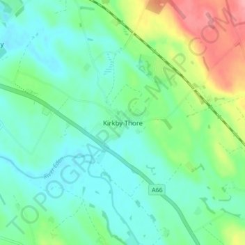 Kirkby Thore topographic map, elevation, terrain