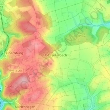 Obernburg topographic map, elevation, terrain