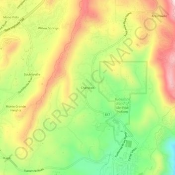 Cherokee topographic map, elevation, terrain