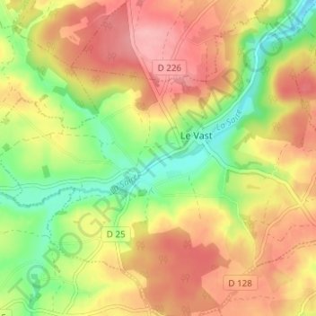 Les Rues topographic map, elevation, terrain