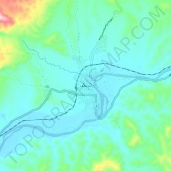 Hsipaw topographic map, elevation, terrain