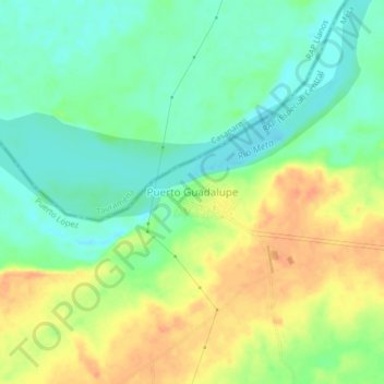 Puerto Guadalupe topographic map, elevation, terrain