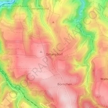 Dittersdorf topographic map, elevation, terrain