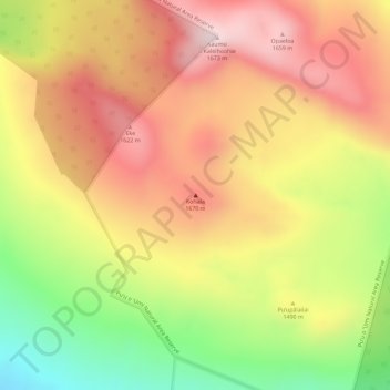 Kohala topographic map, elevation, terrain