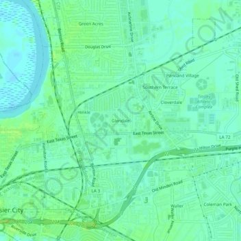 Glendale topographic map, elevation, terrain
