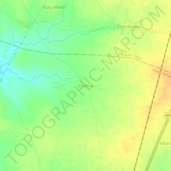 Chatha topographic map, elevation, terrain