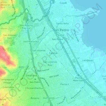 Fatima topographic map, elevation, terrain