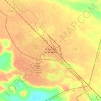 Zamiin uud topographic map, elevation, terrain