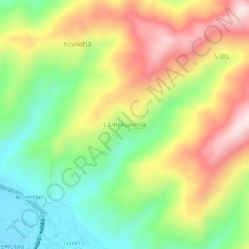 Lamekongga topographic map, elevation, terrain