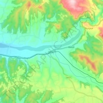 Jassur topographic map, elevation, terrain