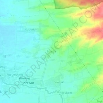 Mlarak topographic map, elevation, terrain