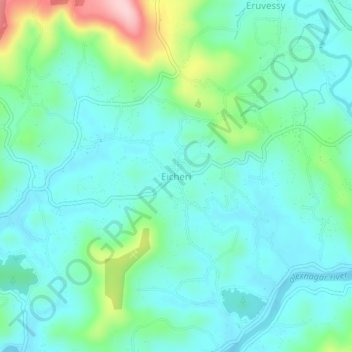 Eicheri topographic map, elevation, terrain