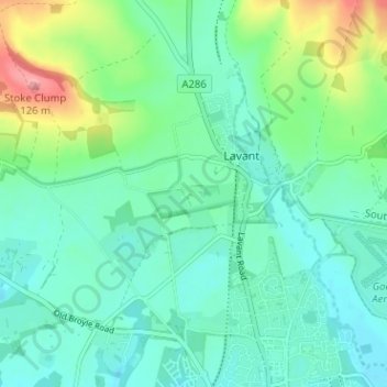 West Lavant topographic map, elevation, terrain