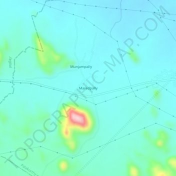 Maredpally topographic map, elevation, terrain