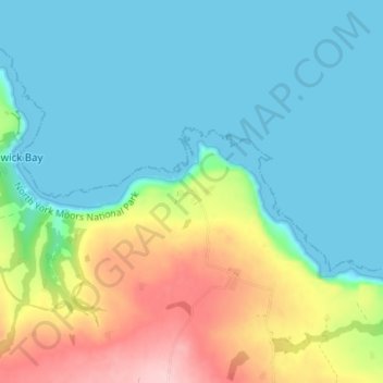 Kettleness topographic map, elevation, terrain