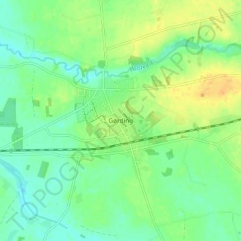 Gørding topographic map, elevation, terrain