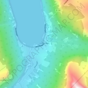 Innfjorden topographic map, elevation, terrain