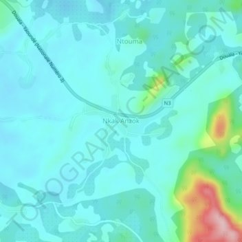 Nkak Anzok topographic map, elevation, terrain