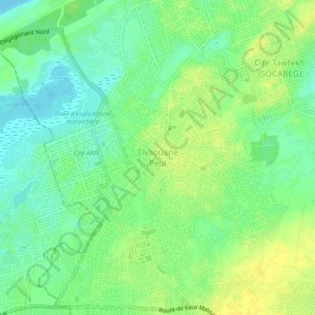 Tivaouane Peul topographic map, elevation, terrain