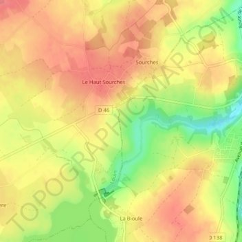 Le Pré du Roy topographic map, elevation, terrain