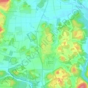 Oberstetten topographic map, elevation, terrain