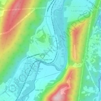 Potomac Park topographic map, elevation, terrain