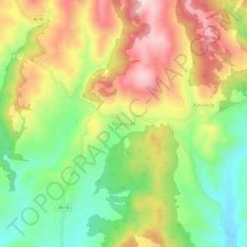 Yarbasan topographic map, elevation, terrain