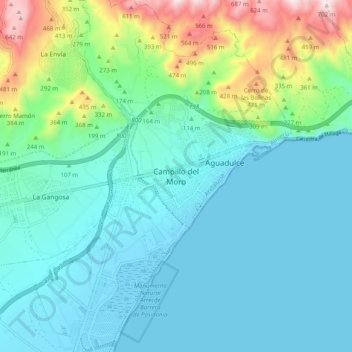 Campillo del Moro topographic map, elevation, terrain