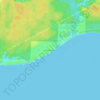 Choctaw Beach topographic map, elevation, terrain