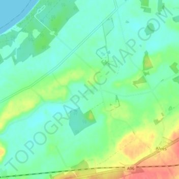 Coltfield topographic map, elevation, terrain