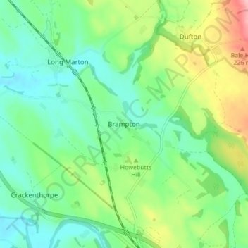 Brampton topographic map, elevation, terrain