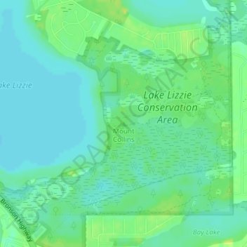 Mount Collins topographic map, elevation, terrain