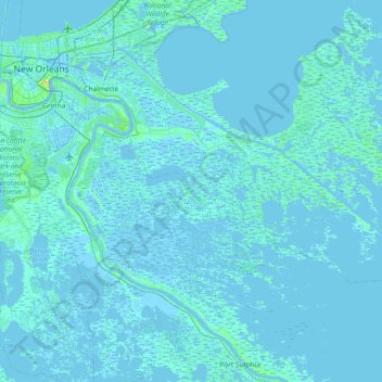 Delacroix Island topographic map, elevation, terrain