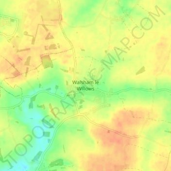 Walsham le Willows topographic map, elevation, terrain