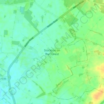 Stockton on the Forest topographic map, elevation, terrain