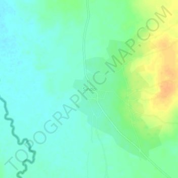Sindo topographic map, elevation, terrain