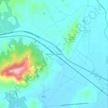 Stazione di Giuncarico topographic map, elevation, terrain