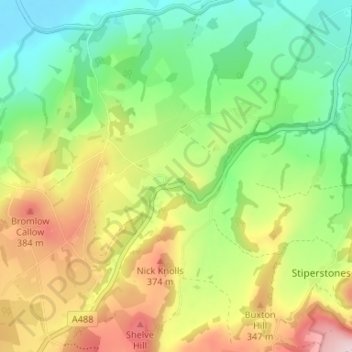 Hope topographic map, elevation, terrain