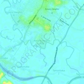 Rosary Heights VIII topographic map, elevation, terrain