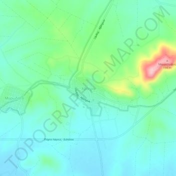 Avdira topographic map, elevation, terrain