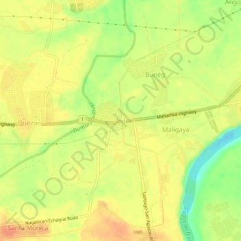 Ipil topographic map, elevation, terrain