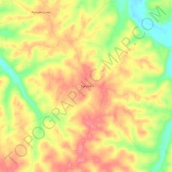 Sunrise topographic map, elevation, terrain