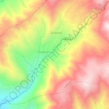 Pariacaca topographic map, elevation, terrain