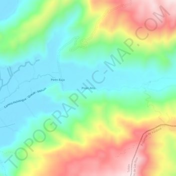 Pirén Alto topographic map, elevation, terrain