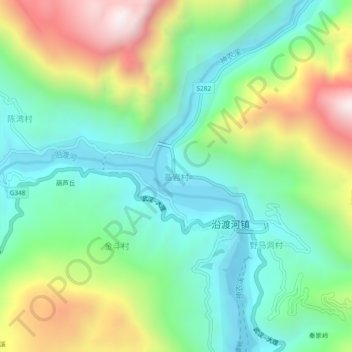 高岩村 topographic map, elevation, terrain